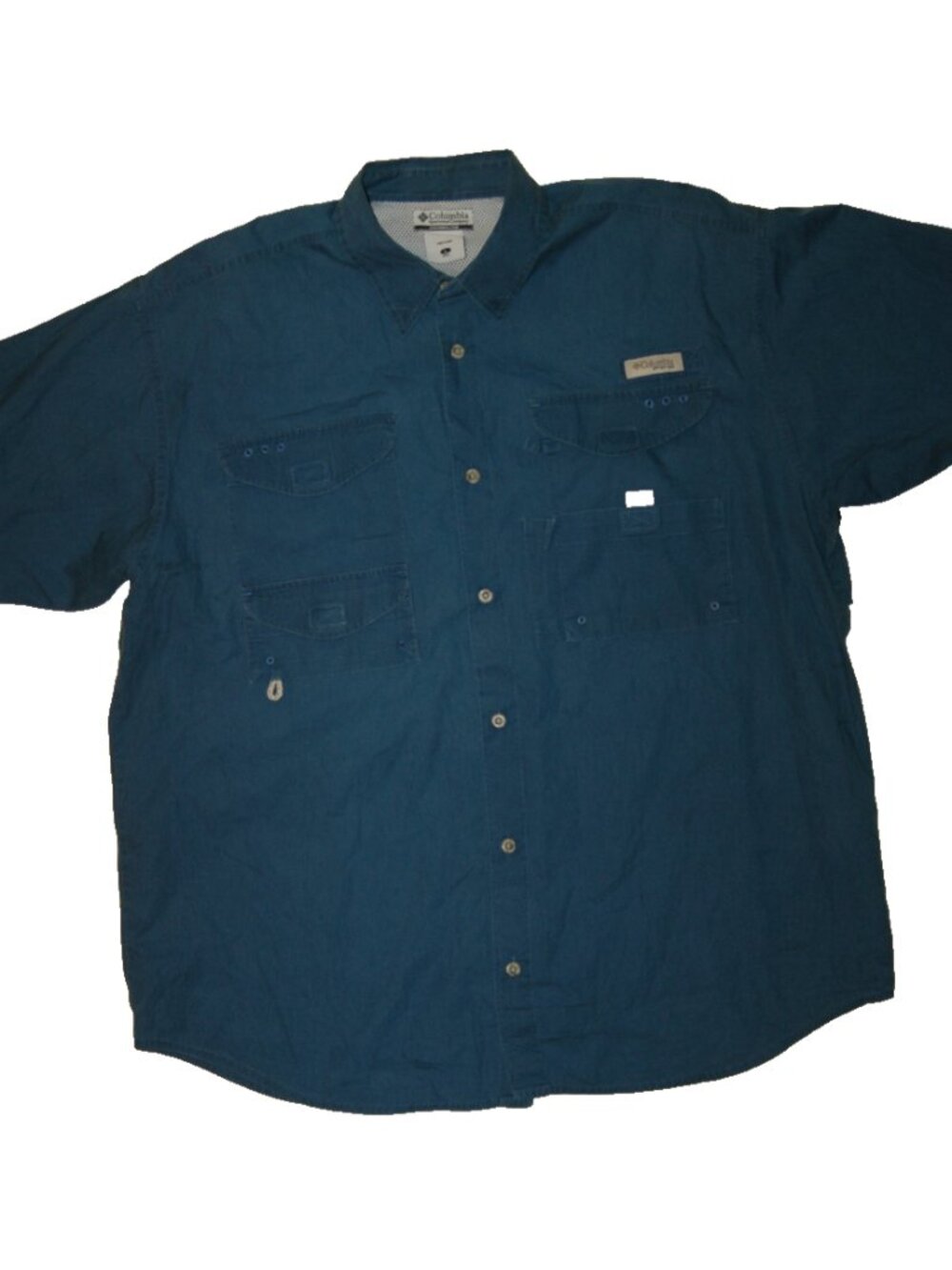 Columbia PFG Shirt  L Blue Performance Fishing Gear Mesh Sportswear